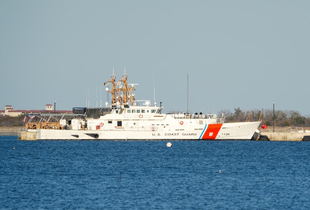 U.S. Coast Guard Ship at the dock on base