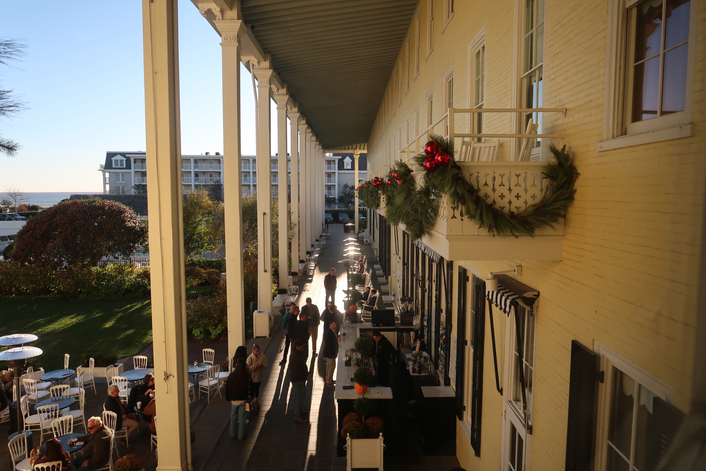 Congress Hall from window during Christmas time 